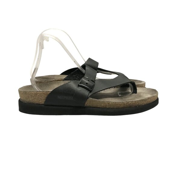 Mephisto Helen Womens Leather Cork Footbed Sandals Black Size 7.5-8 /38 - Picture 3 of 7